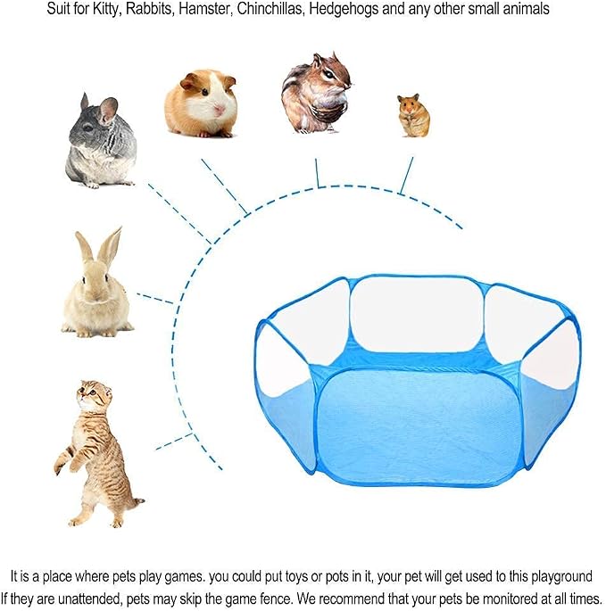 Amakunft Waterproof Pads for Small Animal Playpen, Reusable Liners, Waterproof Bottom on Both Sides Fit with Pet Tent (42.5in x 41in) Bedding for Guinea Pig, Rabbit, Hamster, Chinchilla and Hedgehog