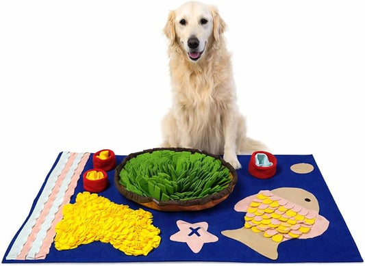 Snuffle Mat for Dogs - Large 35 x 23 in Dog Snuffle Mat, Interactive Nosework & Foraging Mat, Slow Feeder Puzzle Toy, Dog Enrichment Toy for Small, Medium & Large Dogs