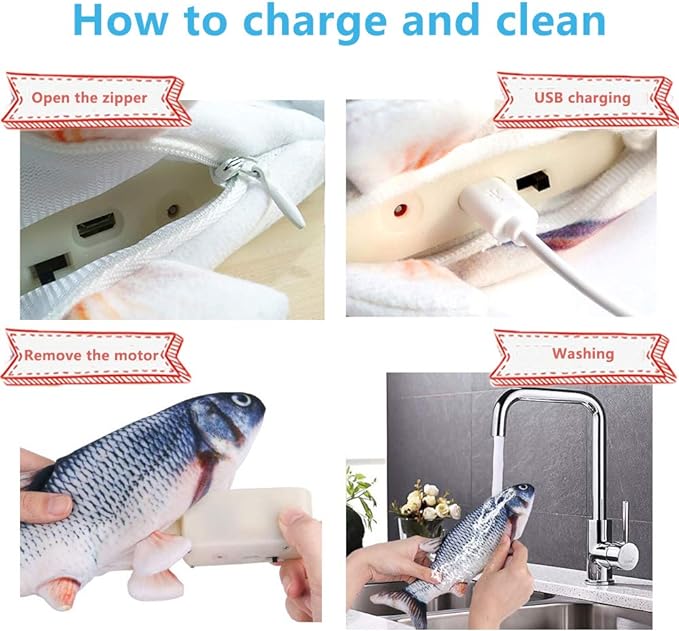 Tocirelo Cat Toys for Bored Indoor Adult Cats - Cat Chew Ropes and Flopping Fish Cat Toy