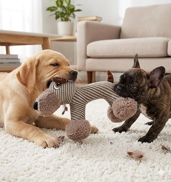 Dog Toys for Aggressive Chewers, an Indestructible Puppy-Shaped Plush Comfort Toys. Indoor-Outdoor Emotional Support Pet Toy, Built-in Squeaker Toy for Medium, Small, and Toy-Breed Dogs