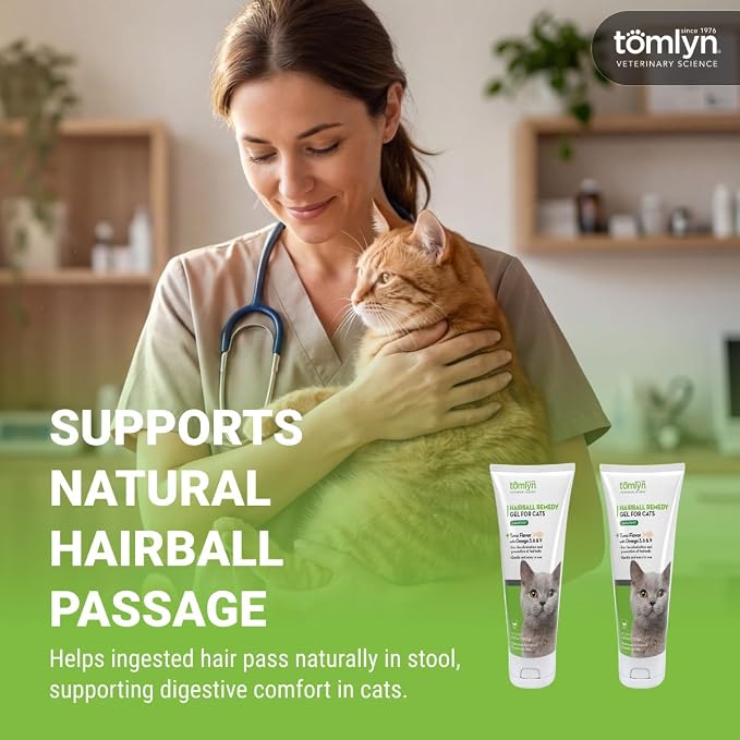TOMLYN Laxatone Tuna-Flavored Hairball Remedy Gel for Cats and Kittens, 4.25oz - Pack of 2