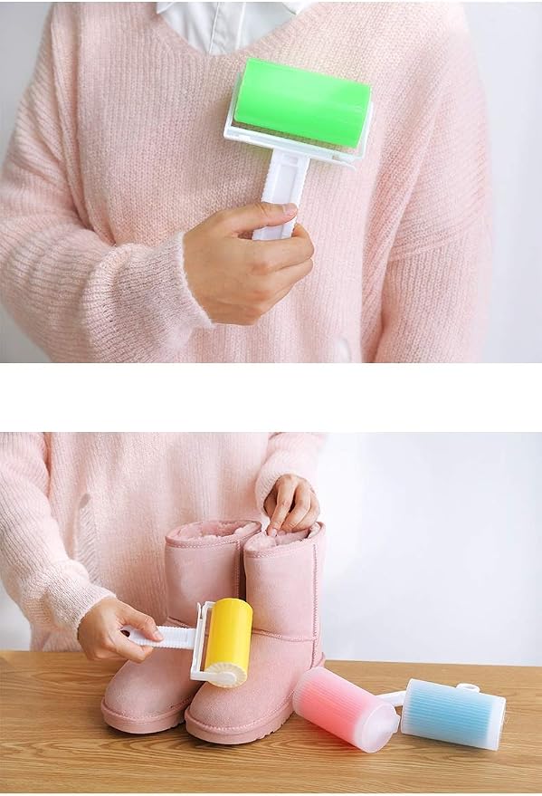 Reusable Lint Remover Washable Silicone Dust Wiper Cats Dog Pet Hair Cleaning Brush Tools Sticky Roller(Black-JoJo's Bizarre Adventure1)