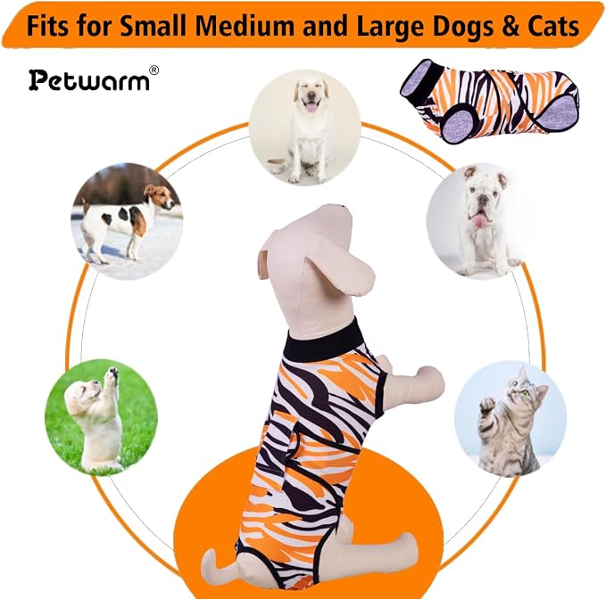 PetWarm Dog Surgery Recovery Suit, Dog Spay Recovery Suit Female and Male, Onesie for Dogs, Spay Neuter Bodysuit for Abdominal Affected Areas Sensitive Skin Areas, Leopard Pattern, Black, 2XL