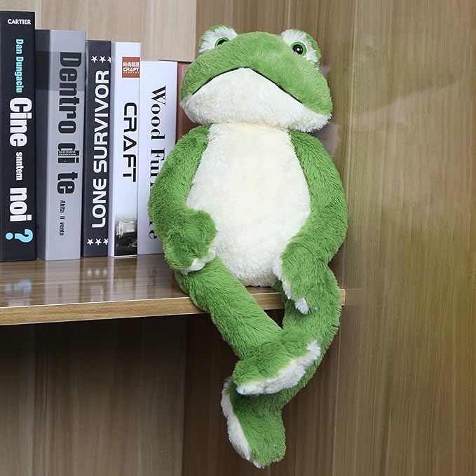 Muiteiur 17.7 Inch Plush Frog Stuffed Animal, Cute Frog Soft Toy with White Belly, Stuffed Frog Plush Toy Gift for Kids Girlfriend