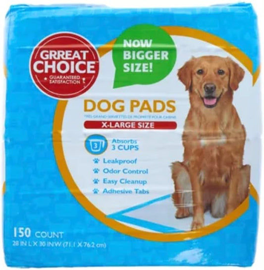 Grreat Choice X-Large Dog Pads - 150 Count | Leakproof