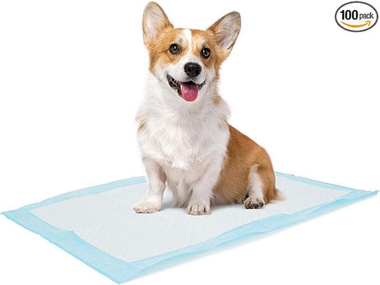 Dog and Puppy Training Pads, 13”×18” Disposable Dog Pee Pads, 100/Counts Ultra Absorbent & Leak-Proof Pet Underpads, Dry Quickly Pee Pad for Dog Cats Rabbits or Other House Training Pet