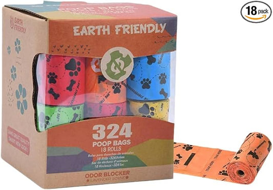 Pet waste bags, pack of 324, extra thick leak-proof, lavender scented, eco-friendly pet waste bags suitable for dog walking, home use, and travel