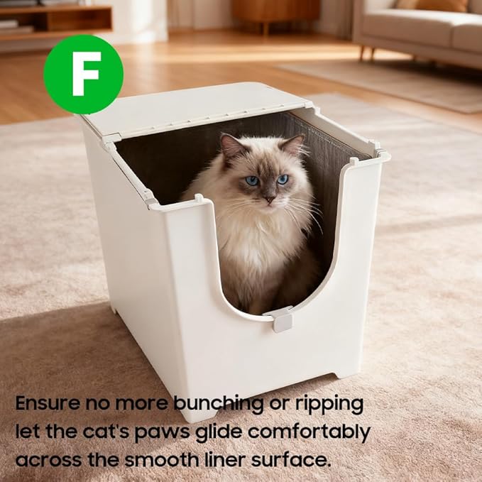 4 Pack Litter Box Liners F Compatible with Flip Litter Box Liner Type F, Reusable Liner Type-F with Carrying Handles