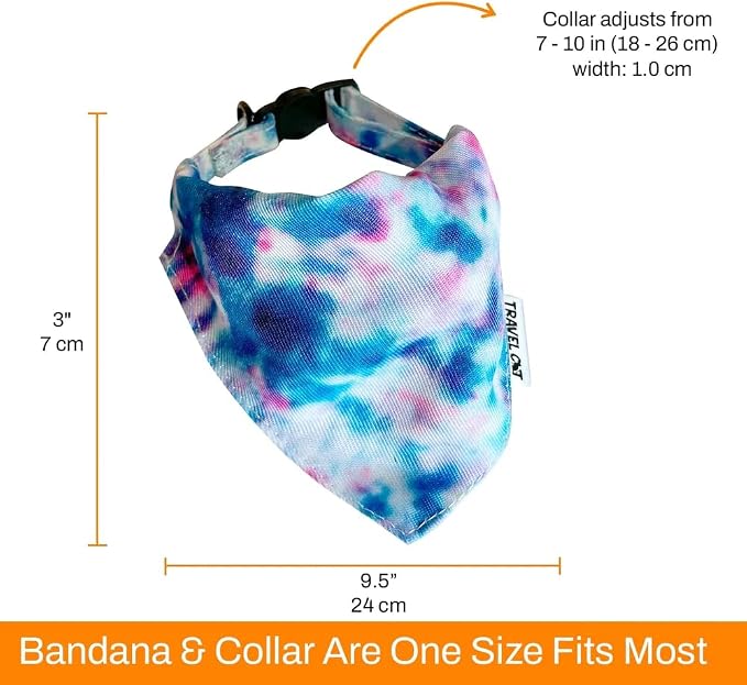 Travel Cat Grey Navigator Carrier Bag with Groovy Bandana Collar - Premium Cat Backpack and Stylish Collar for Travel and Outdoor Use