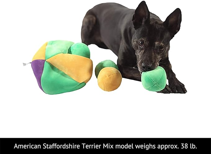 Midlee Hide a Ball Dog Puzzle Toy with 8 Plush Squeaker Balls (Large)