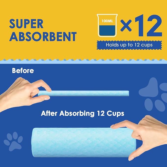 JollyMate Dog Pee Pads Extra Large 36"x36", 50 Pack 3X-Large Super Absorbent Pet Training Pads with Adhesive Tabs, 6 Layers Thick Leak-Proof Potty Pads for Dogs and Puppies