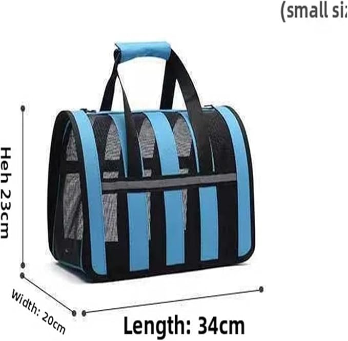 Handheld Foldable Single-Shoulder Dog Bag Large Capacity Cat Four-Season Outdoor Pet Mesh Breathable Portable Backpack(Green,S)