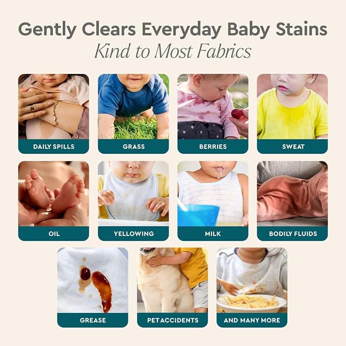 Puracy Natural Baby Stain Remover Bundle - Enzyme-Powered Stain and Odor Eliminator, Fragrance Free Cleaning Spray, Non-Toxic Clothes Stain Remover Spray, 16oz Bottle & 48oz Refill Set