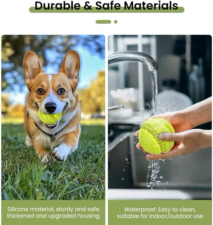 Eco-Friendly Rechargeable LED Dog Chew Toy Ball – Waterproof, Durable Silicone, Interactive Light-Up Design for Pets