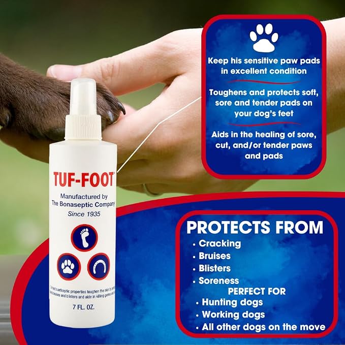 TUF-FOOT Dog Paw & Skin Protection Liquid – 7oz | Veterinarian Recommended | Heals & Protects Paws, Hooves & Skin | Lick-Safe Paw Protector for Dogs Against Hot Pavement, Ice & Salt