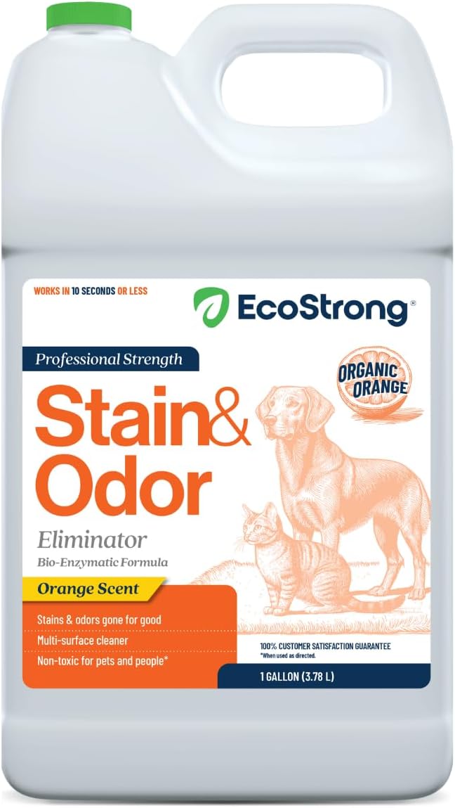 Orange Odor Eliminator | Pet Odor Deodorizer for Strong Odor | Enzyme Stain Cleaner for Cats, Dogs, and Pets | Great for Carpets, Furniture, Dog Kennels, and More (128 Fl Oz)