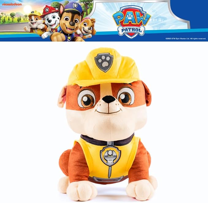 Franco Paw Patrol Rubble Construction Pup Kids Bedding Super Soft Plush Cuddle Pillow Buddy, (Officially Licensed Product)