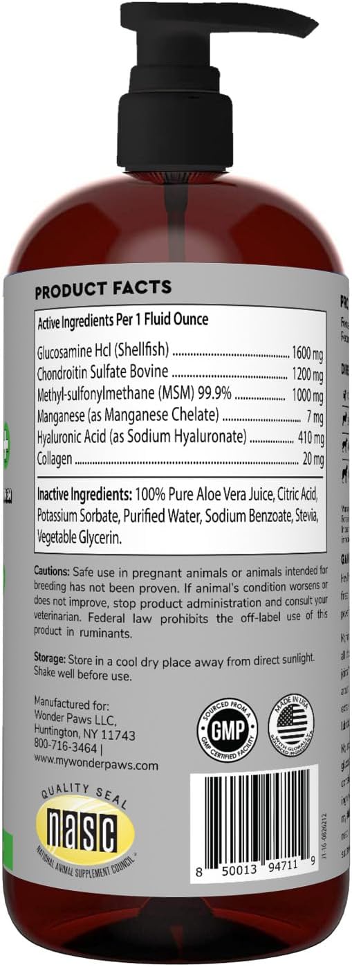 WONDER PAWS Kidney Cleanse Drops Plus Liquid Glucosamine Superhero Drops - for Dog's Kidney Health, Mobility, Joint Care & Immune Support – Kidney Cleanse 2 Ounces - Liquid Glucosamine 16 Ounces