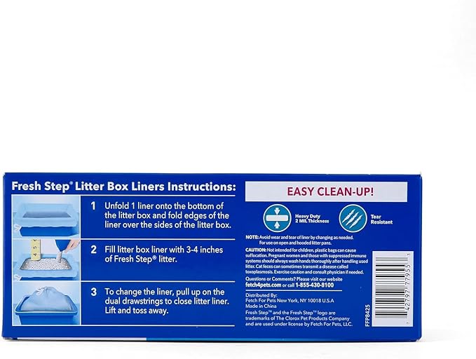 Fresh Step Jumbo Drawstring Cat Litter Box Liners Scented Heavy Duty Kitty Litter Bags X-Large Oval or Rectangle Pans Easy Lift Out Cleanup 36 x 19 IN 7 Count 36 Pack Scented Bulk Multi-Pack