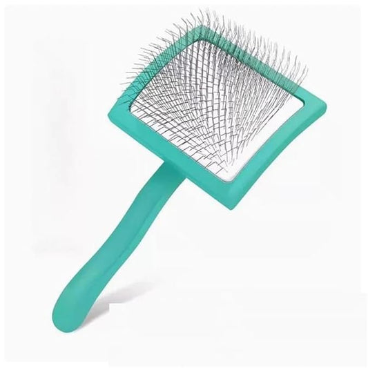 Professional Pet Grooming Brush - Long Handle Hair Remover for Dogs, Reusable Deshedding Rake(Green)