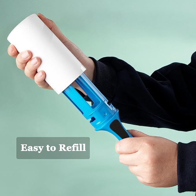 4.6 inch Giant Lint Roller Refills Compatible with Evercare Giant Lint Rollers and T Handle Lint Roller Extreme Stick Pet Hair Remover Adhesive Refills 5 Rolls 60 Sheets per Roll Total 300 Sheets
