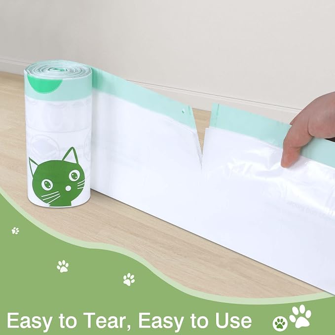 Cat Litter Box Liner Compatible with Litter Box Robot 4 & 3, Waste Bags 50 Pack, Waste Drawer Liners Heavy Duty White