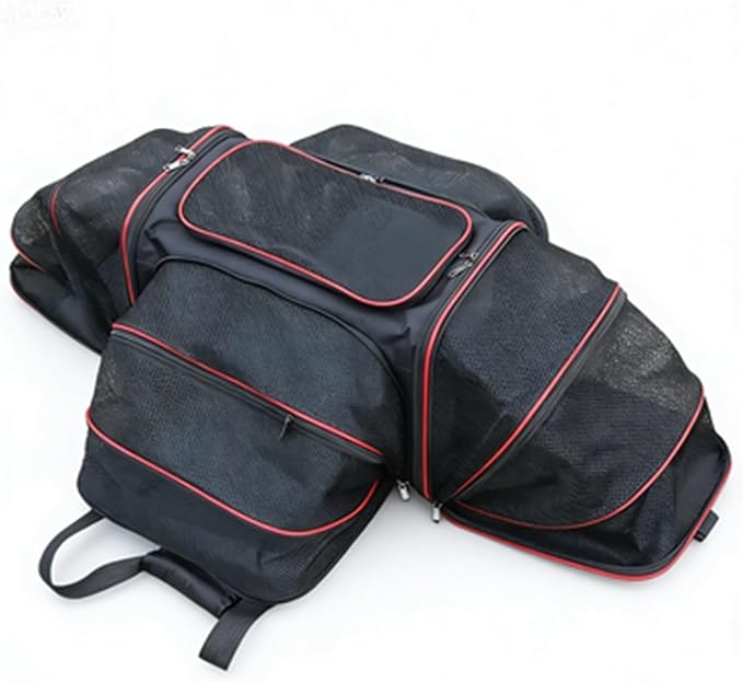 Portable Foldable Expandable Cat Backpack Carrier, Airline Approved Breathable Pet Travel Bag for Dog Accessories(Red 4 Sides)