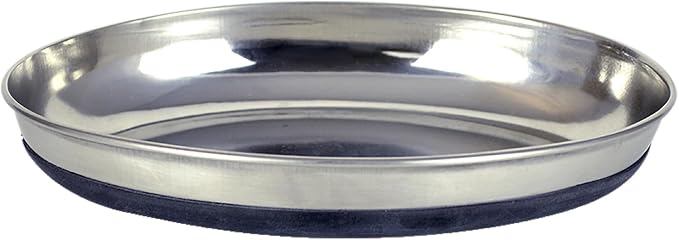Our Pets Oval Stainless Steel Cat Dish with Rubber Base, 1 Cup
