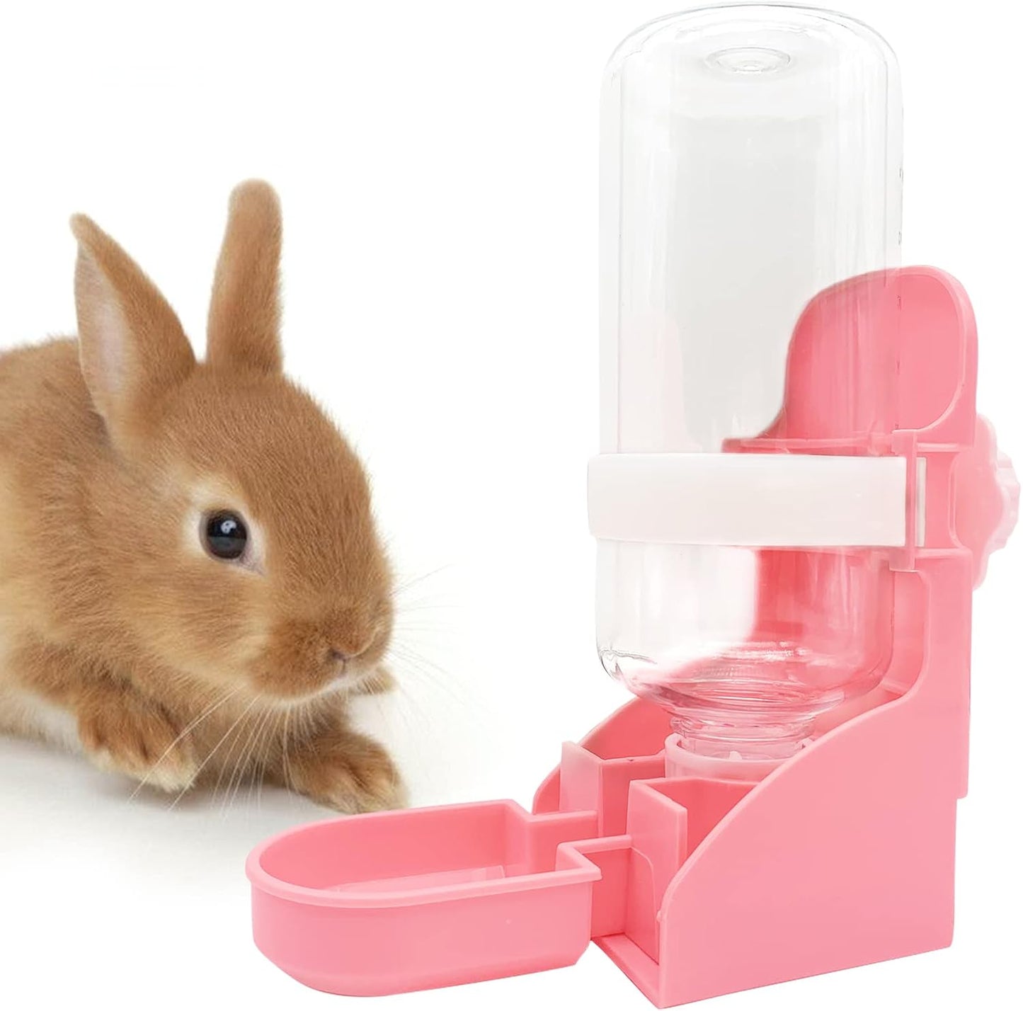 kathson Rabbit Water Bottle, 17oz Hanging Water Fountain Automatic Dispenser No Leak WaterFeeder for Bunny Chinchilla Guinea Pig Hedgehog Ferret