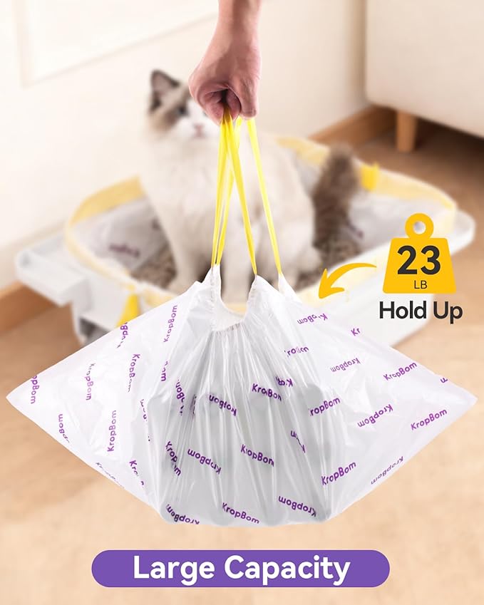 180 Count Automatic Cat Litter Box Liners Compatible with PetPivot AutoScooper 11/12 and Similar Open Top Self Cleaning Litter Box, Heavy Duty Cat Litter Bags Liners with Drawstring, 25.19" x 11.8"