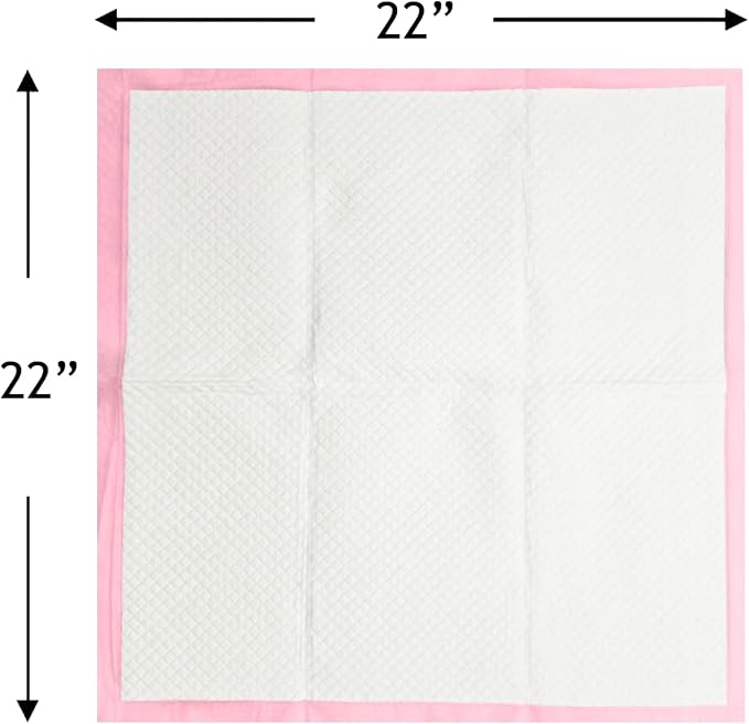 Heavy Duty Pink Puppy Pee Pads, 50 Count - 22 x 22 Inch Dog Training Pads, Leak-Proof Quick Absorb 6-Layer Design for Pet Potty Training, Ideal for Puppies, Cats, Rabbits, and Guinea Pigs