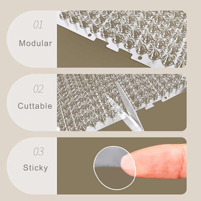 15 Packs Scat Mat for Cats, Transparent Cat Deterrent Mat 13x16 Inch - Safe Plastic Spike Mat to Keep Cats Off Counters, Tables, Furniture - Humane Training Tool for Indoor/Outdoor Use