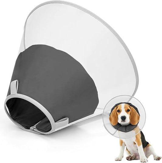 Dog Cone Collar for Recovery: Soft Elizabethan Collar Alternative to Stop Licking, Adjustable Pet Cone for Large, Medium, Small Dogs, for Surgery, Spay, Injury, Skin Treatment (L)