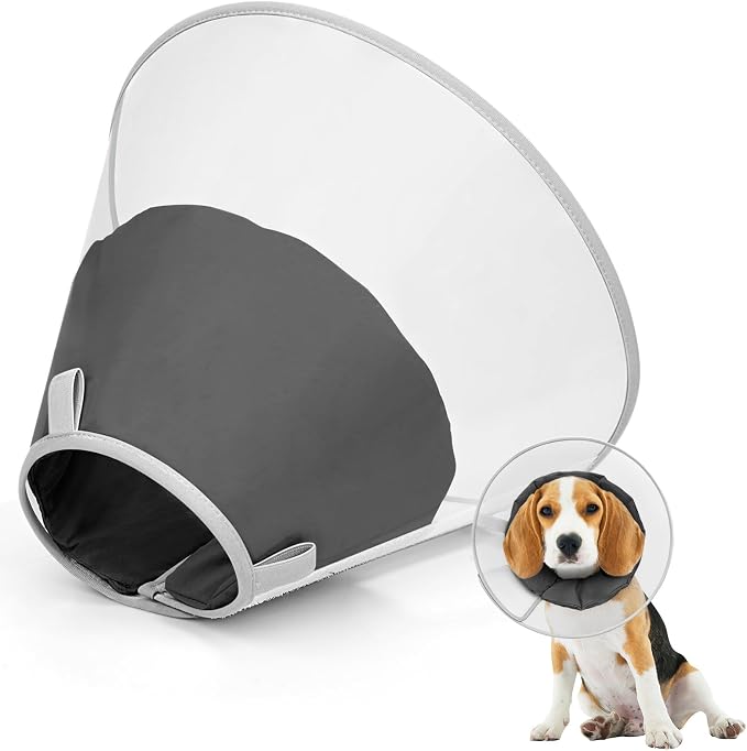Dog Cone Collar for Recovery: Soft Elizabethan Collar Alternative to Stop Licking, Adjustable Pet Cone for Large, Medium, Small Dogs, for Surgery, Spay, Injury, Skin Treatment