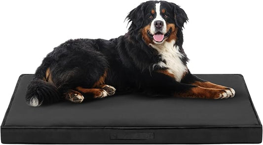 Outdoor Dog Bed Large Sized Dog, Waterproof Extra Large Dog Bed, 47x29x3.5 Inch, Orthopedic Dog Bed with Removable Washable Cover, Flat Rectangle Pet Crate Pad for Kennel, Outside, Dark Grey