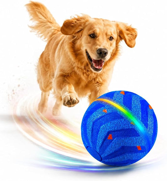 Smart Dog Ball - High-Elasticity E-TPU Interactive Toy, Automatic Rolling Ball with 2 Modes & LED Glow, 350mAh Long Battery Life, Motion Activated & USB-C Rechargeable for Dogs