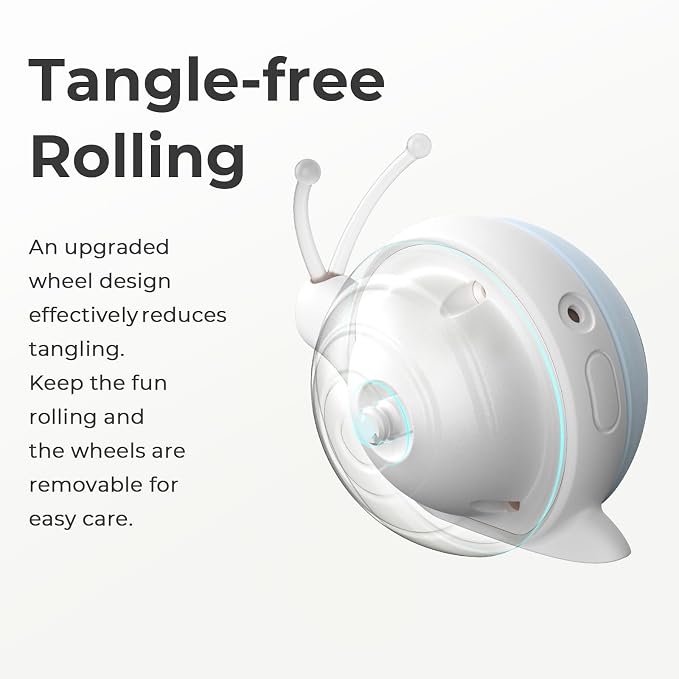 Cheerble Interactive Cat Toy for Indoor Cats, Wicked Snail Kitten Toys, Automatic Cat Toys with LED Lights, Rechargeable Moving Toys for Cats, Smart Stimulating Electric Pet Toy(Blue)