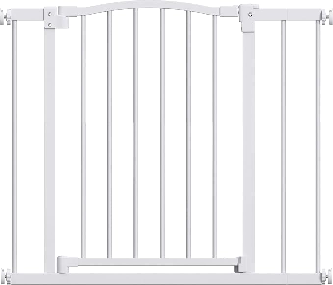 Great Gates Pet Gate - Durable Steel Gate for Stairs - Self-Closing Door & 2-Step Child Proof Lock - Wall-Friendly Dog Gates for Doorways (Fits Most) - 29.8"- 47.5", 28” Tall