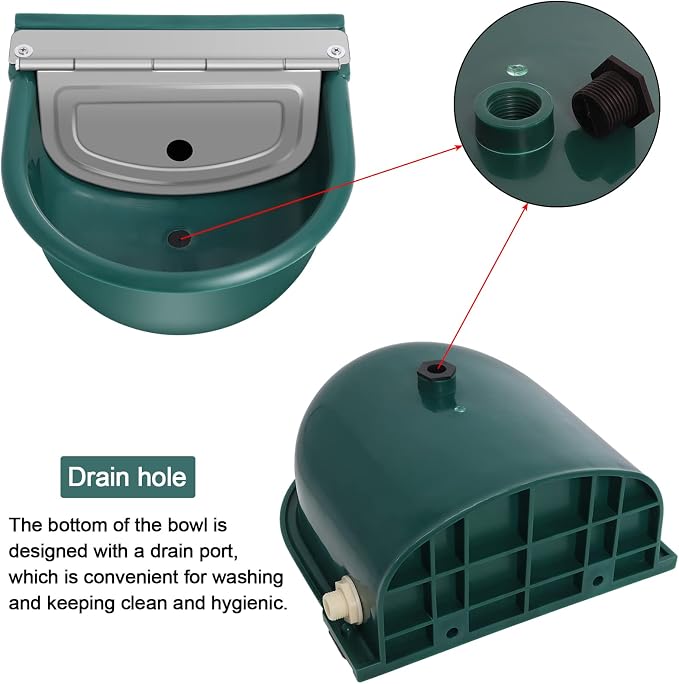 Automatic Water Dispenser for Dogs, Plastic Automatic Dog Water Dispenser Livestock Waterer with 2 Float Valves Quick Connector, for Auto Dog Water Dispenser Water Toughs for Livestock