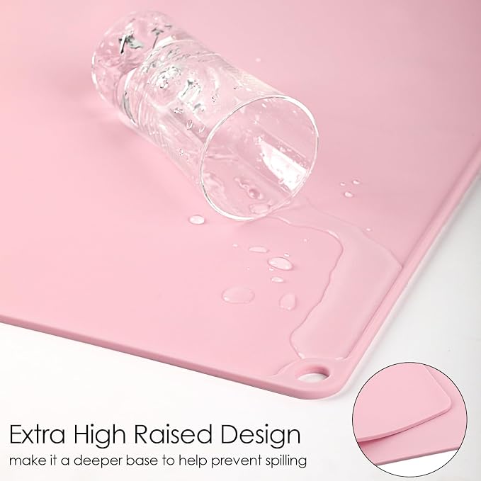 Kids Silicone Cloud Shape Non Slip Placemat for Baby Toddlers - Portable Food Mat, BPA Free Reusable for Travel and High Chairs - Easy to Clean and Roll Up (Pink)