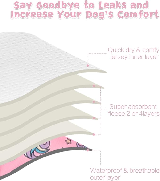 CuteBone Washable Female Dog Diapers 4 Pack Reusable Doggie Heat Diapers for Period FMG09L