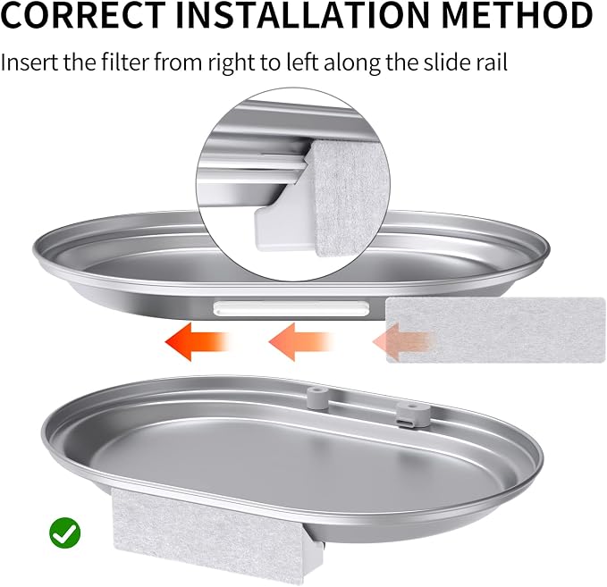 uahpet Stainless Steel Cat Water Fountain Replacement Filters 6 Pack with 8 Filter Sponges (water dispenser is not included), Compatible with uahpet Stainless Steel Pet Fountain (basic version)