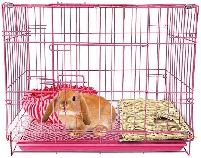 Tfwadmx Rabbit Grass House, Extra Large - Natural Hand Woven Seagrass Play Hay Bed, Hideaway Hut Toy for Bunny Hamster Guinea Pig Chinchilla Ferret