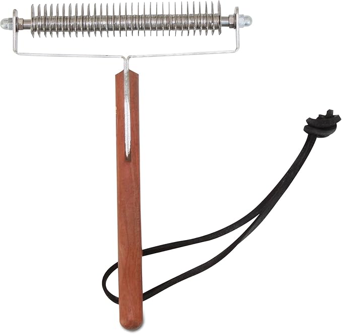 Mars Coat King Triple Wide Dematting Undercoat Grooming Rake Stripper Tool for Horses, Stainless Steel with Wooden Handle, Made in Germany, 30 Blade Heavy Coat