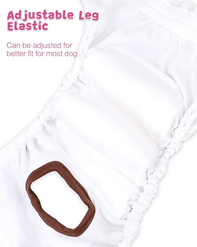 CuteBone Washable Female Dog Diapers 4 Pack Reusable Doggie Heat Diapers for Period FMG12XL