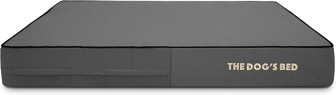 The Dog’s Bed Replacement Outer Cover, Oxford Fabric, Grey with Black Trim, Large, 6-Inch