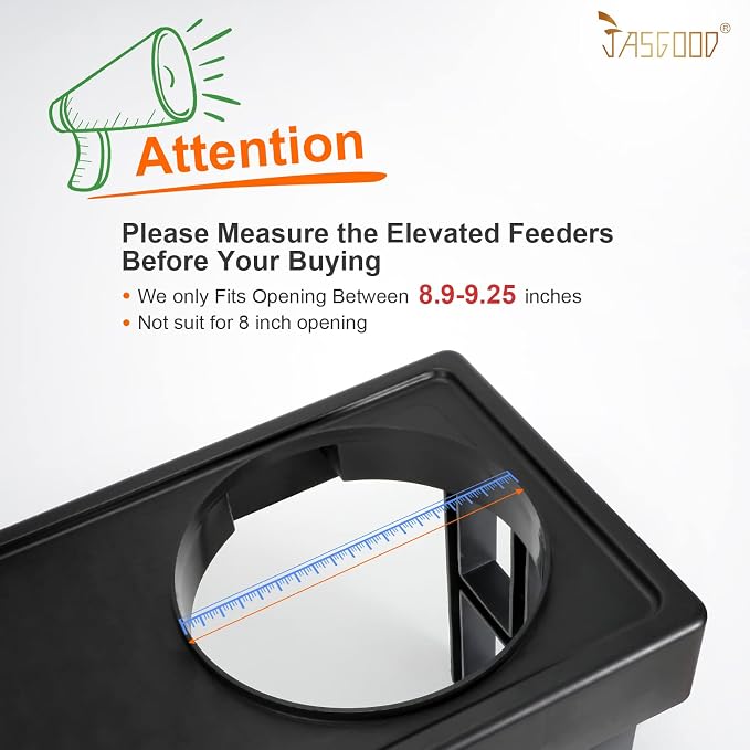 JASGOOD Large Dog Feeder Slow Eating Pet Bowl for Raised Pet Feeders Preventing Choking Food Water Bowl Elevated Diners Replacement Bowl (Black,Large,Fit Opening 8.9"-9.25") (Pack of 2)