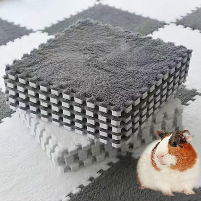 Oncpcare 10Pcs 11” x 11” Guinea Pig Pads Washable, 6 Pack Pet Cage Liner Protection Rabbit Cage Urine Guard
