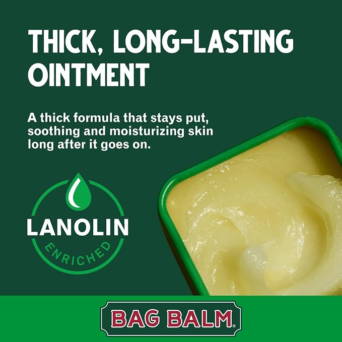 Bag Balm Vermont's Original Skin Moisturizer - Full Body Hydrating Skin Care: Dry Hands, Lips, Face, Feet & More - Unscented, Cruelty & Paraben Free - Day & Night, Men & Women (4oz Tin, Made in USA) | camping-soaps-and-shampoos