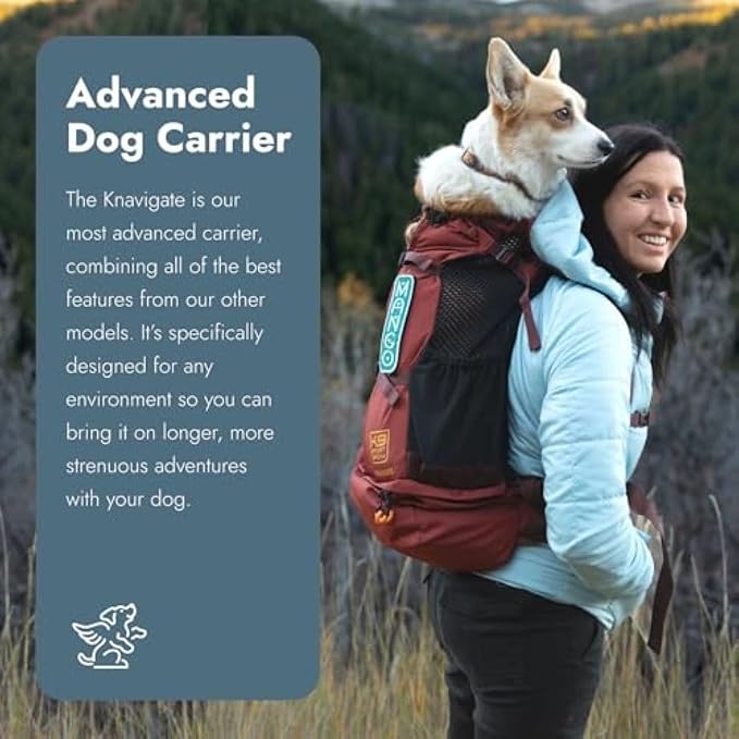 K9 Sport Sack Knavigate - X-Small, Dune - Ideal for Dogs with 9-12” Back Length - Adjustable, Backpack-Style Carrier with Internal Frame & Padded Hip Belt